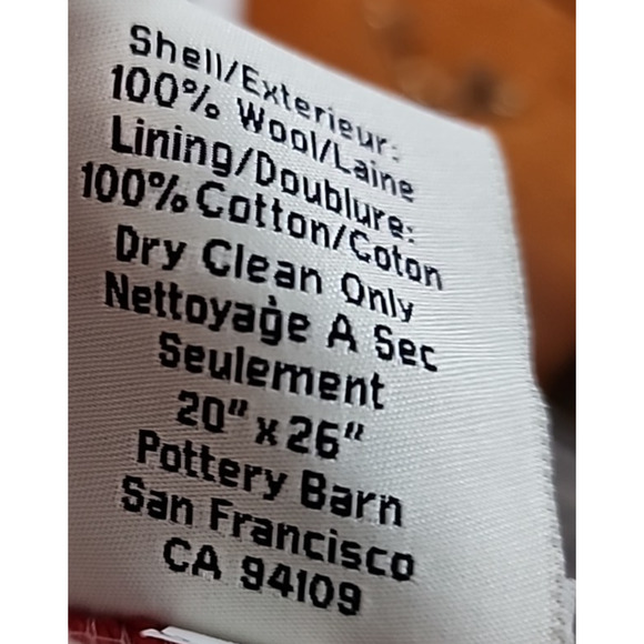 2 Pottery Barn Wool Pillow Cover 20×26 Southwest Stripe Blanket Stitch India 09 - Picture 4 of 6